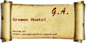 Gromen Anatol névjegykártya